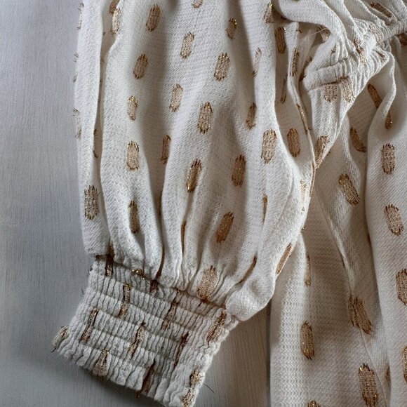 Blue Island Swim Cover Up Size Small White And Gold Tie Front Tassels Boho - Picture 4 of 13